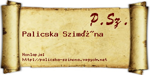 Palicska Szimóna névjegykártya